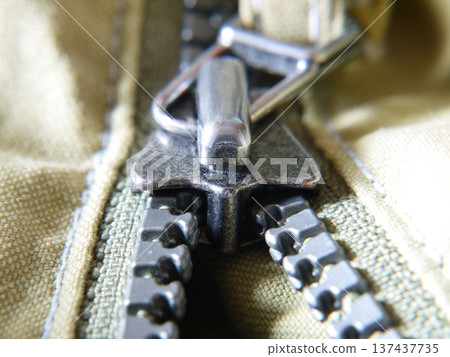 Close-up photo of a zipper Close-up photo of a zipper 137437735