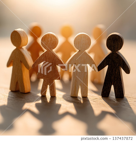 Happiness concept image with inclusive community warm light modern look Happiness concept image with inclusive community warm light modern look 137437872