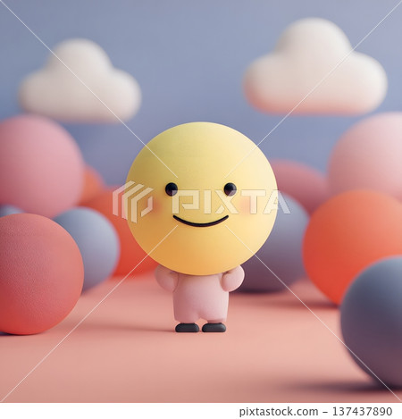 Happiness concept image representing positive mindset and wellbeing Happiness concept image representing positive mindset and wellbeing 137437890