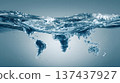 Global water resource protection visual clean blue tone professional style 137437927