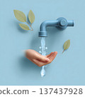 Clean water sustainability concept with minimal modern design 137437928
