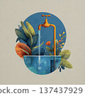 Clean water sustainability concept with minimal modern design 137437929