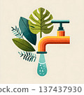 Clean water sustainability concept with minimal modern design 137437930
