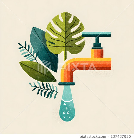 Clean water sustainability concept with minimal modern design 137437930