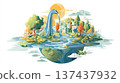Environmental water conservation illustration suitable for global campaign 137437932