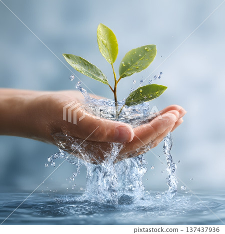 Clean water awareness concept for corporate sustainability communication 137437936