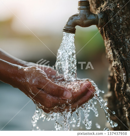 Clean water awareness concept for corporate sustainability communication 137437938