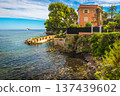 Seaside villa on the edge of the cliff in France 137439602