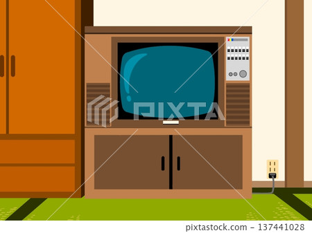 A room with a CRT TV A room with a CRT TV 137441028