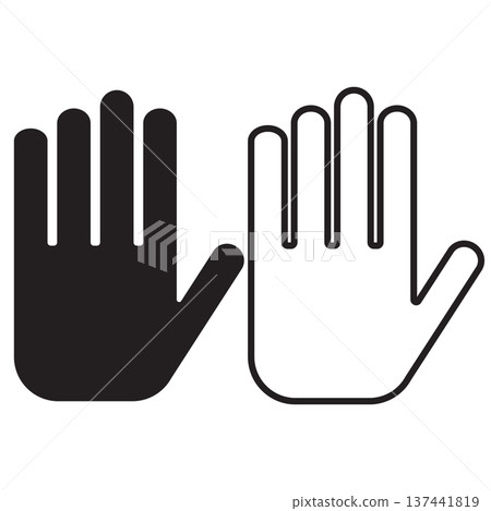 Hand stop icon Hand stop icon 137441819