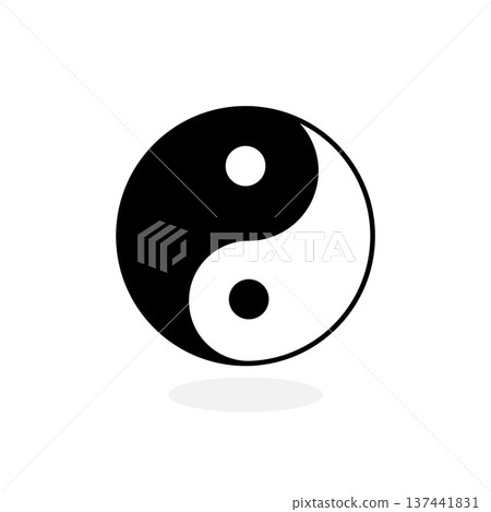 Monochrome yin yang symbol traditional taoist balance harmony spiritual philosophy sign Monochrome yin yang symbol traditional taoist balance harmony spiritual philosophy sign 137441831
