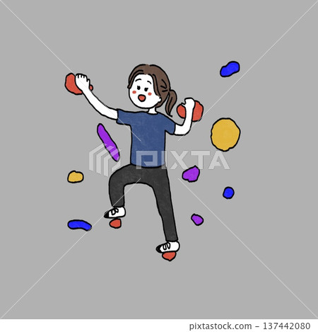 攀岩女性插圖 137442080