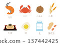 Simple cute icons of specific allergens 137442425