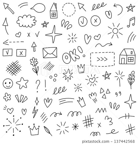 hand-drawn doodle on a white background hand-drawn doodle on a white background 137442568
