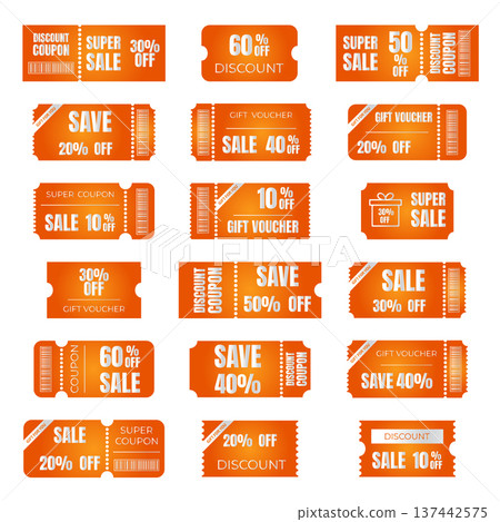 set of vouchers for a discount in the store 137442575