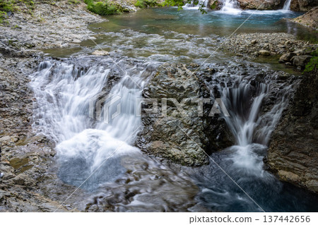The pure, beautiful water that flows through the Shima Potholes, a natural monument The pure, beautiful water that flows through the Shima Potholes, a natural monument 137442656