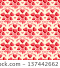 Seamless floral design featuring romantic red tulips and bouquet themes for spring occasions 137442662