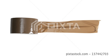 a strip of brown plastic tape a strip of brown plastic tape 137442703
