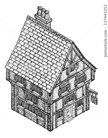 Medieval Building Map Icon Vintage Illustration Medieval Building Map Icon Vintage Illustration 137443352