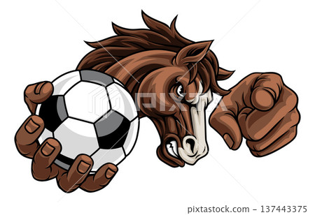 Horse Mustang Soccer Football Sports Team Mascot 137443375