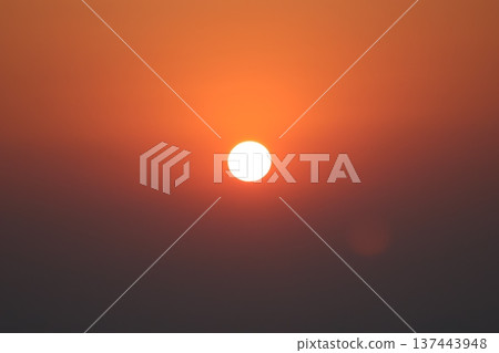 Orange sunrise, sunrise sky and black silhouette skyscape Orange sunrise, sunrise sky and black silhouette skyscape 137443948