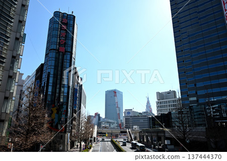 Scenery around the west exit of Shinjuku Station 137444370