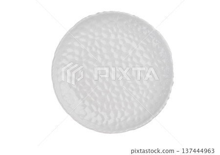 Clean blank ceramic plate with subtle texture, elegant minimal tableware concept for culinary design, menu template or food styling 137444963