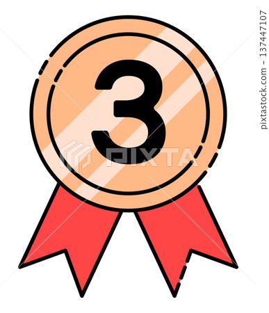 3rd place medal icon single vector material 3rd place medal icon single vector material 137447107