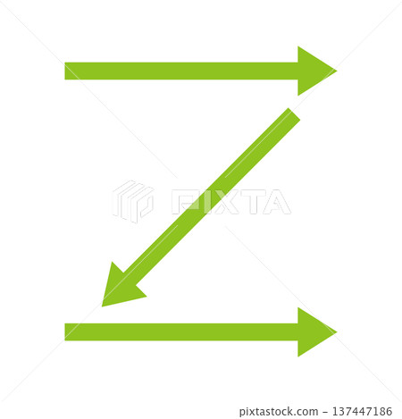 Simple yellow-green arrow illustration Simple yellow-green arrow illustration 137447186