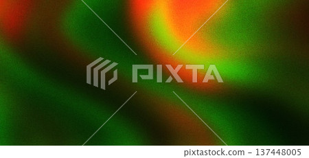 Abstract Green Red Gradient Wave Background with Vibrant Flow 137448005