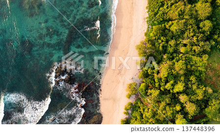 White beach costa rica aerial coastline view 137448396
