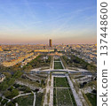 Scenic view of Eiffel Tower from Trocadero Gardens at sunset in Paris 137448600