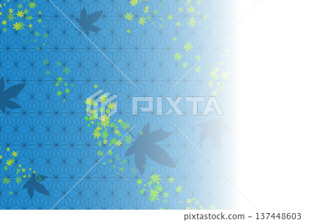 Blue hemp leaf and autumn leaves background 137448603