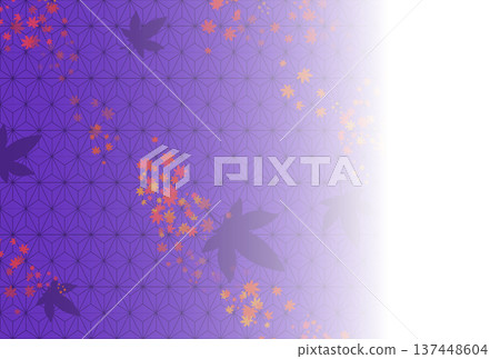 Purple hemp leaves and autumn leaves background 137448604