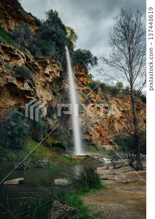 El Salto de la Novia: The Bride's Leap Waterfall in Navajas 137448619