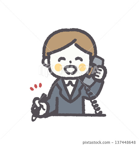 商務女性臉部表情姿勢辦公室插畫套裝 137448648