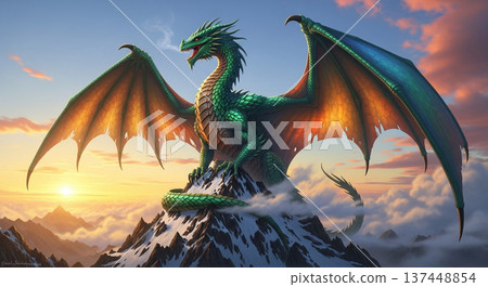 一條威風凜凜、翱翔天際的龍 一條威風凜凜、翱翔天際的龍 137448854