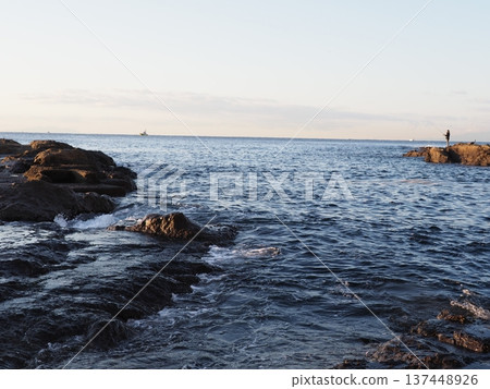 Waves crashing into a tide pool. Natural copy space. Ocean art. Waves crashing into a tide pool. Natural copy space. Ocean art. 137448926