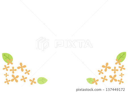 A simple light orange frame of many small flowers A simple light orange frame of many small flowers 137449172