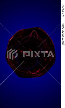 Dark red glossy liquid blob on deep blue background, abstract 3D organic shape with smooth reflections Dark red glossy liquid blob on deep blue background, abstract 3D organic shape with smooth reflections 137449265