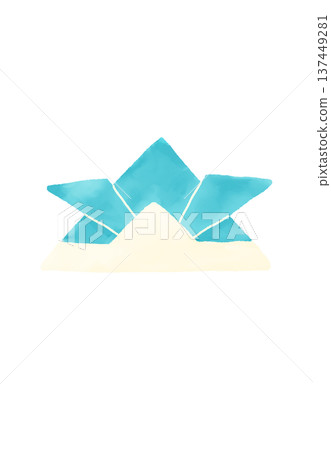 兒童節活動的水彩摺紙頭盔 137449281