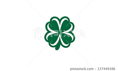 Minimalist Leaf Clover Logo Design. Green Shamrock Icon on White Background for Sports Team or Brand Identity. st patrick Day symbol. Minimalist Leaf Clover Logo Design. Green Shamrock Icon on White Background for Sports Team or Brand Identity. st patrick Day symbol. 137449386