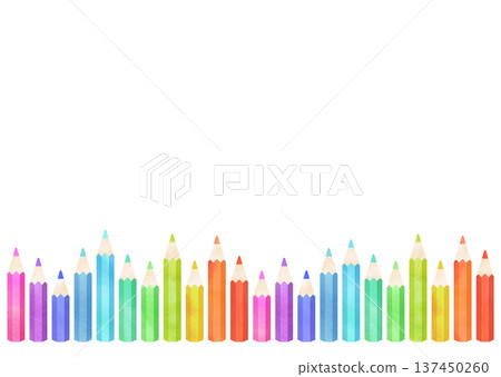 Colorful watercolor-style colored pencil frame Colorful watercolor-style colored pencil frame 137450260
