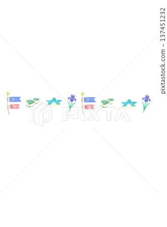 Colorful hand-drawn watercolor line material for Boys' Day Colorful hand-drawn watercolor line material for Boys' Day 137451232