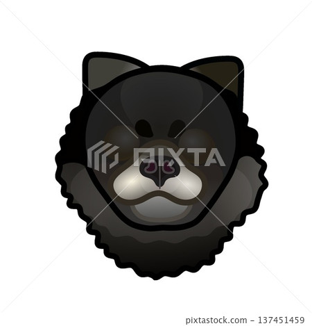 黑色博美犬臉部插圖 137451459