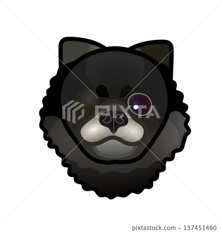 黑色博美犬臉部插圖 137451460