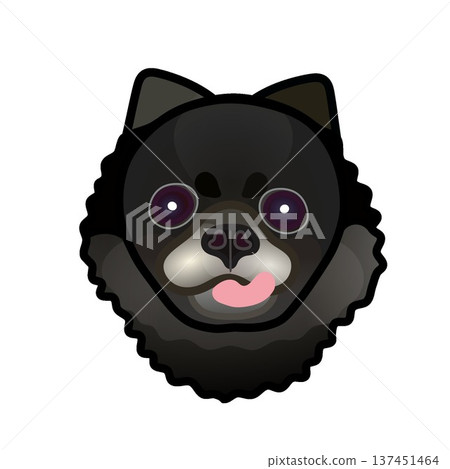 黑色博美犬臉部插圖 黑色博美犬臉部插圖 137451464