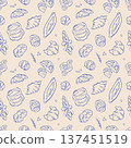 Seamless pattern of bakery doodles. Hand drawn food elements for morning meal design 137451519
