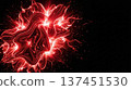 Dramatic abstract red energy light flare with organic flowing lines on black 137451530