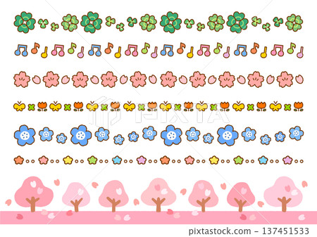 適合春季的可愛線條插畫 | 字母和印刷裝飾 137451533